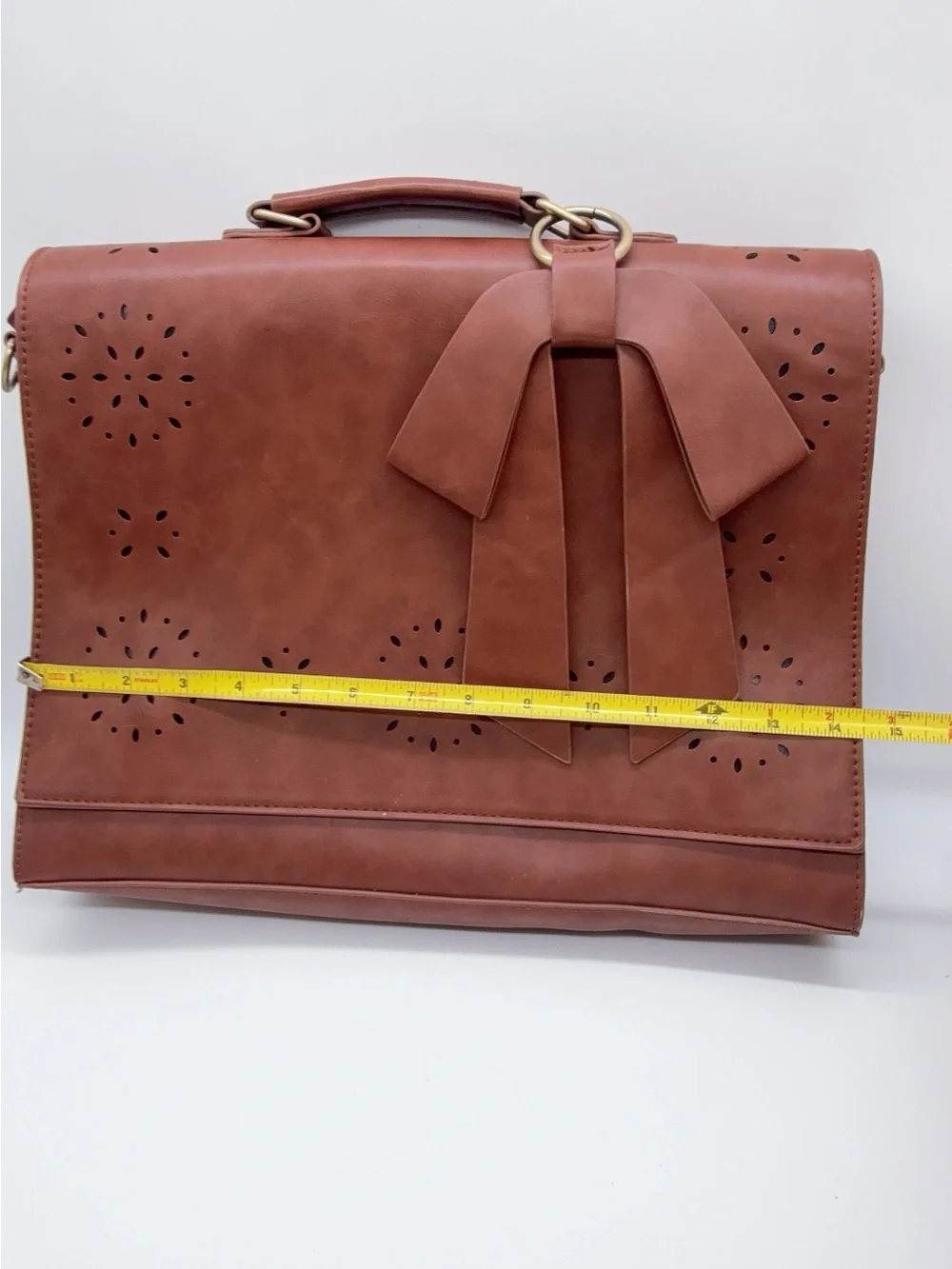 Ecosusi brown Briefcase Laptop Bag Faux Leather (no strap) - Picture 7 of 9
